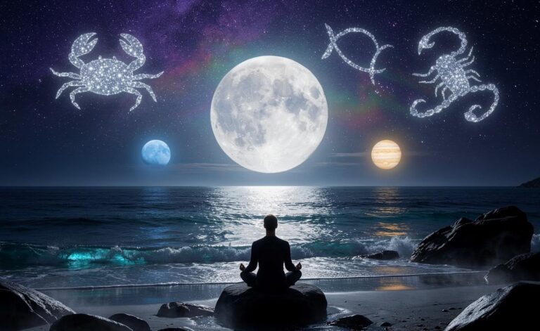 Illustration von drei Sternzeichen, die am 28. März 2026 intuitive Einblicke in ihre Zukunft erhalten