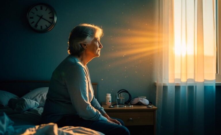 Illustration von ärztlicher Warnung vor vernachlässigten Schlafrhythmen bei Menschen ab 60