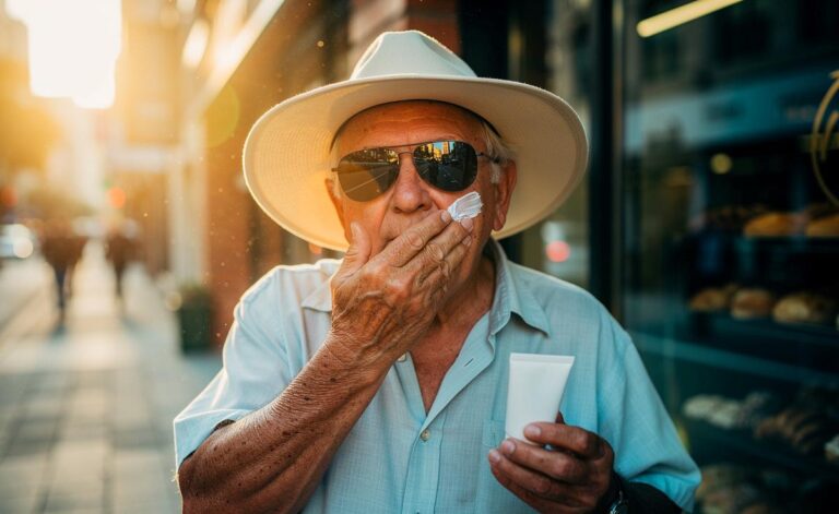 Illustration von älteren Menschen ab 60 im täglichen Sonnenschein und seiner oft unterschätzten Wirkung