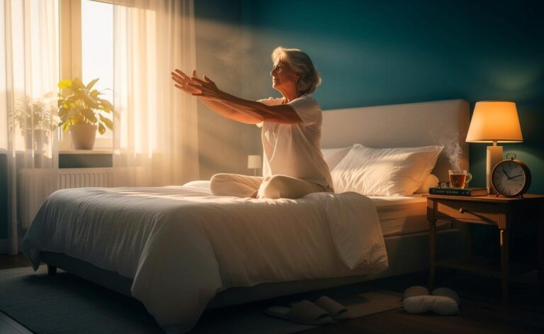 Illustration von einem festen Tagesrhythmus ab 60 zur Steigerung der Schlafqualität