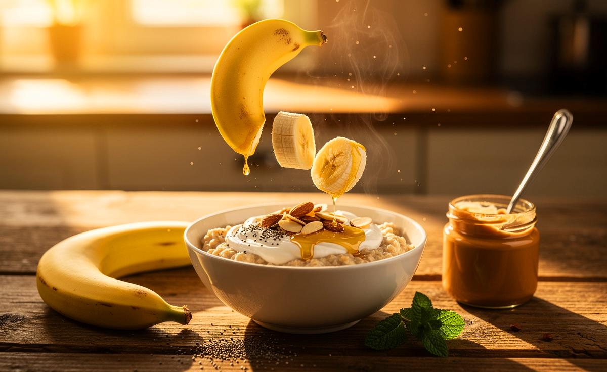 Illustration von Bananen als ideales Frühstück am Morgen