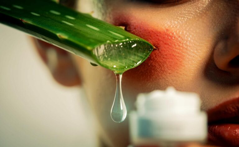 Illustration von Aloe-Vera-Gel, das laut Dermatologen die Hautregeneration besser unterstützt als viele Cremes