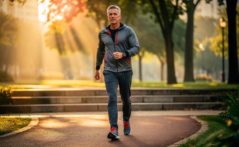 Illustration von täglichen Gehübungen ab 40 Jahren für wirksamen Herzschutz