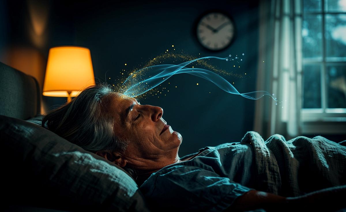 Illustration von Schlaf vor Mitternacht zur Förderung der Regeneration bei Menschen ab 50 Jahren