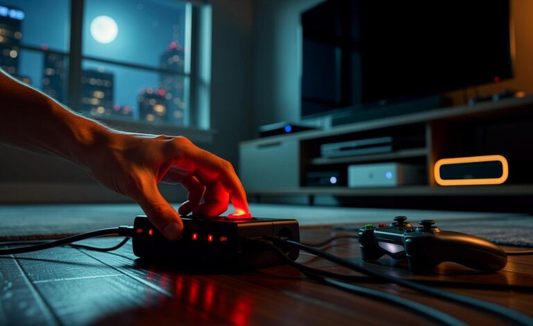 Illustration von nächtlichem Abschalten von Standby-Geräten zur Reduktion des Stromverbrauchs