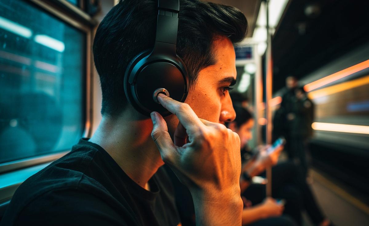 Illustration von der Drosselung der Lautstärke zum Schutz des Hörvermögens