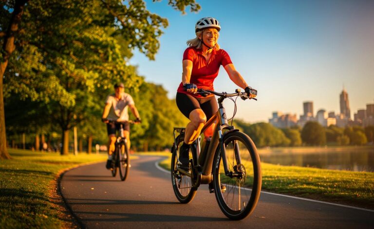 Illustration von Radfahren ab 50 zur Förderung der Herzgesundheit und zur Steigerung der Lebensqualität