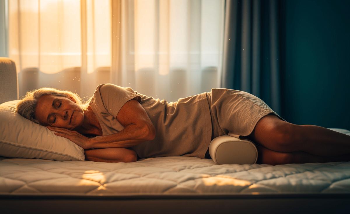 Illustration von der richtigen Schlafhaltung bei Menschen ab 60 und ihrem Einfluss auf morgendliche Schmerzen