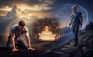 Illustration von drei Sternzeichen – Stier, Jungfrau und Steinbock – die am 5. April 2026 mit innerer Ruhe und Gelassenheit planetaren Wandel meistern.